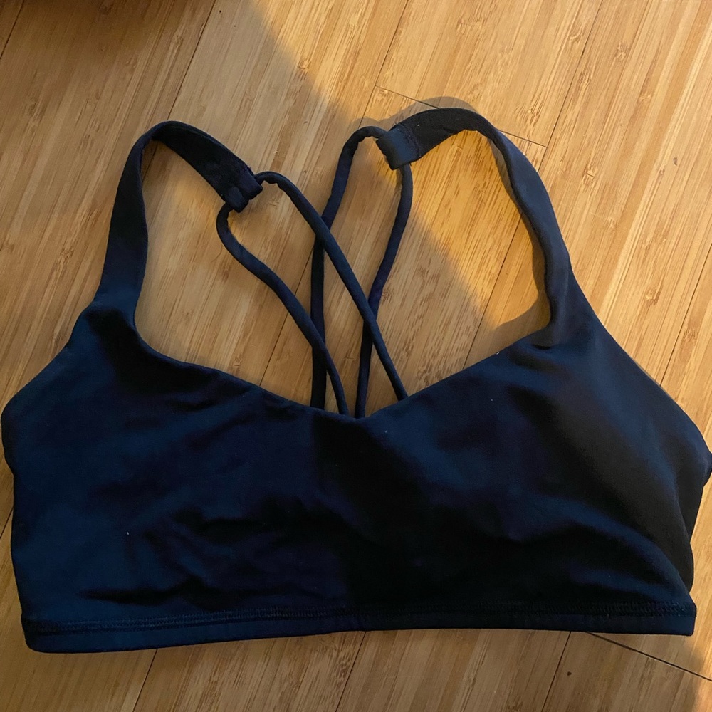 Lululemon black strappy sports bra
